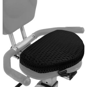 3" Thick Universal Recumbent Bike Seat Cushion - Anti-Slip Pad with Fixed Strap & One-Sided Silicone Printing Exercise Bikes Seat Cushion (Black)