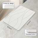 Stone Bath Mat Diatomaceous Earth Shower Mat Non-Slip Super Absorbent Diatomite Stone Bath Mats for Bathroom Floor Quick Drying Natural Easy to Clean(23.6''15.4" White)