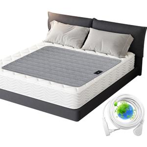Grounding Mat Cotton Grounded Pad Silver Fiber Earth Connected Mat for Bed (35"x 50", Grey) Improves Sleep, Promotes Circulation