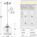 1 Light Hanging Indoor Kitchen Island Pendant Ceiling Light 6.3" Seeded Glass Fixture,Farmhouse Dinning Over Sink Bedside (Seeded Glass, 2 Pack)