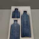 Blue Ceramic Vase Set - 3 Blue Small Vases, Farmhouse Country Flower Vase Home Decor, Living Room Decoration, Table Decoration, Fireplace Decor, and Entrance Decorations Centerpieces