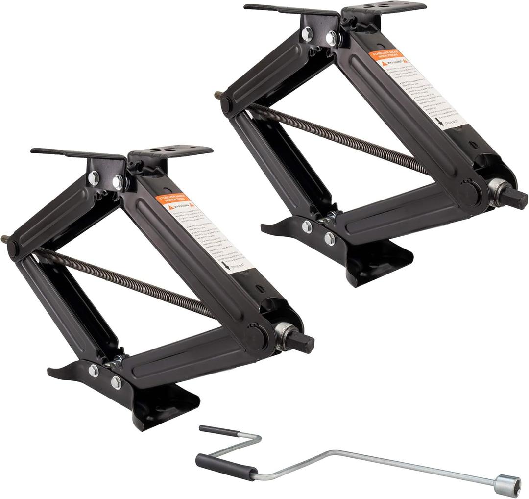 RecPro RV Scissor Jacks | Stabilizer Extender Leveling | Handle Included | Camper Trailer (5000lbs, 24 inches)