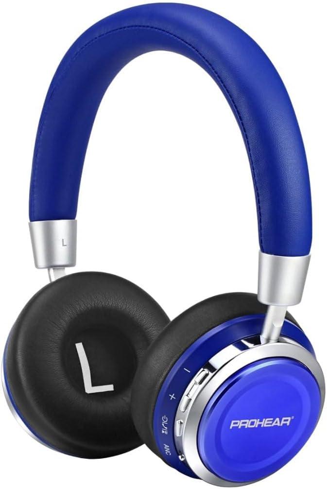 PROHEAR 010 Pro Active Noise Cancelling Headphones for Kids  Bluetooth, 85dB Safe Volume, 80H Playtime, Hi-Fi Over-Ear Wireless Headphones with Mic for iPad, Tablet, Travel  Blue