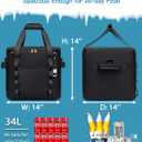 Insulated Soft Cooler Bag 12"x12"x12" Large Leakproof Soft Sided Ice Chest for Travel Beach Camping, 50 Cans Portable Cooler Box for Grocery Shopping, Road Trips, 44qt/60-cans