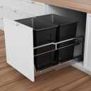 Dual Pull Out Trash Can Under Cabinet with Soft-Close Slides, Heavy Duty Under Sink Trash Can Kit for Kitchen, Garbage Can Not Included, Requires Minimum Cabinets Opening 16" W X 23" D