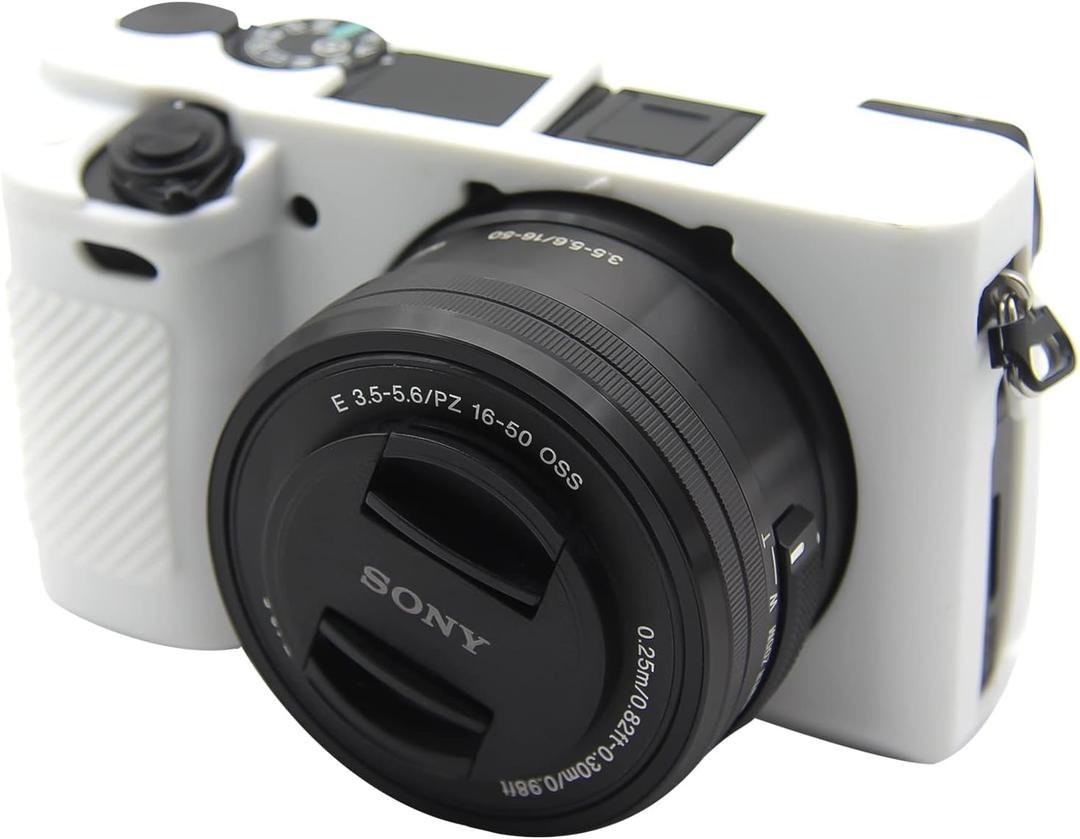 Easy Hood Case for Sony Alpha A6100 A6300 A6400 ILCE-6100 ILCE-6300 ILCE-6400 Digital Camera, Anti-Scratch Soft Silicone Housing Protective Cover Protector Skin (White)