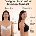 SHAPERMINT Bralettes for Women with Support - Adjustable Wireless Support Bra, Full Coverage No Underwire Seamless Bra (Black, XXXL)