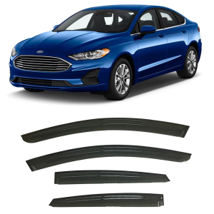 2013-2020 Tape-On Rain Guards for Ford Fusion Side Window Visor Deflectors S SE SEL Titanium Hybrid Durable Tinted Shades 2014 2015 2016 2017 2018 2019