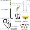JANZ 24 FT Pressure Washer Telescoping Wand with Power Washer Extension Wands, Brush Head, Gutter Cleaner, 7 Spray Nozzle Tips, 2 Hose Adapters and Support Belt TW-004