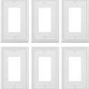 6-Pack Decorator Outlet Cover Plate, Decorative Switch Plates and Outlet Covers, Pure White Metal Wall Plates for Electrical Outlets, Receptacle, GFCI Outlet, Dimmer Switch