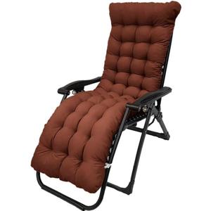 Patio Chaise Lounger Cushion Rocking Chair Sofa Cushion with 6 Ties Thick Padded Swing Bench Cushion Zero Gravity Chair Cushion61x19x3in (Dark Coffee)