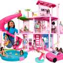 Barbie Dreamhouse, Pool Party Doll House with 75+ Pieces and 3-Story Slide, House Playset, Pet Elevator and Puppy Play Areas