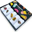 Pack of 5 Fast Food Socks, Funny Women Gifts, Mens Cotton Sock, Funky Pattern Socks, Cotton Casual Socks