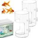 2Pcs Aquarium Fish Feeder Feeding Tray with Suction Cup, Feeding Tube Tank Divider Aquarium Breeder Box Fish Bowls Accessories Round for Turtle Shrimp Supplies Round