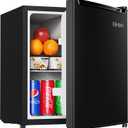 EUHOMY 1.7 Cu.Ft Mini Fridge, Reversible Door Compact Refrigerator, Black
