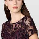 Adrianna Papell Women's Beaded Gown with Godets, Night Plum, 18