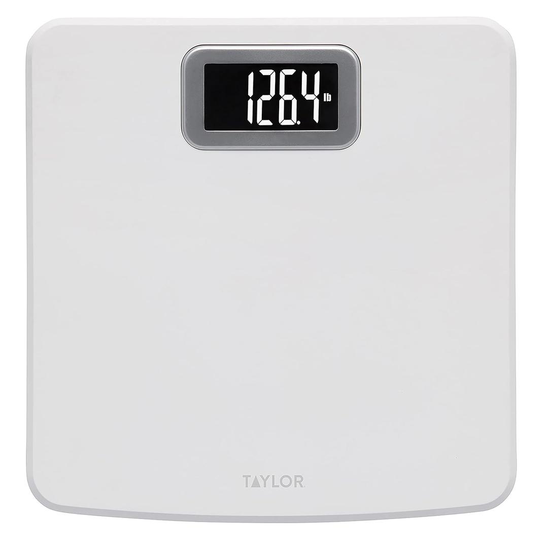 Taylor Digital Scale for Body Weight, High 400 LB Capacity, Easy to Read Readout Display with Silver Bezel Accent, Durable Platform, White (1 Count (Pack of 1))