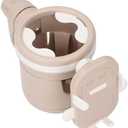 Asixxsix Cup Holder for Stroller, Universal Adjustable with Silicone Pad and Portable Design for Car Frames Shopping Trolleys Booster Seats Car Seats and More (Khaki Color)