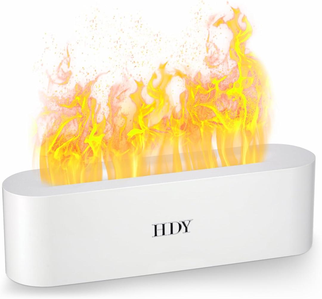 Flame Essential Oil Diffuser 150ml - Humidifiers for Bedroom with 7 Selectable Color Lights, Diffusers for Home with Timer and Auto Shut-Off - Ideal for Rooms and Offices (White)