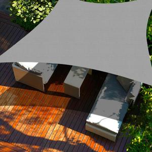 Cool Area Sun Shade Sail 8x8FT Rectangle Shade Canopy Outdoor Sunshade for Patio Backyard Garden, Light Grey