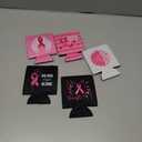 Shellwei 5 Pcs Breast Cancer Awareness Can Cooler Sleeves, Pink Ribbon Beer Coolies Cover Can Beverage Coolers Sleeves, Survivor Gift Cancer Awareness Accessories for Women Party Supplies