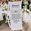 Reserved Memorial Wedding Chair Sign wedding sign with Photo Pasting Function Cotton Linen Fabric Wedding Reserved Seat Decor Save a Seat for Someone In Heaven