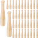 Wesiti 100 Pcs Mini Baseball Bat 2 Inch Unfinished Wooden Unpainted Small Baseball Bats Miniature for Painting Keychain Action Figures DIY Craft Projects Ball Sports Party Favors