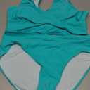 Limeeke Women's High Waisted Bikini Set Twist Front Two Piece Swimsuit Lace Up Tie Back Bathing Suits (X-Large, Lake Green)