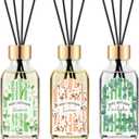 Reed Diffuser of 3 Pack, Linen Eucalyptus Jasmine Oil Diffuser Set with 15 Sticks, Bathroom Air Freshener, Aromatherapy Reed Diffusers for Home, Office, 1.7 Fl. Oz Each, Total 5.1 Fl. Oz