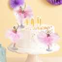 3pcs Dancing Ballerina Girl Figurines, Ballet Girls Cake Toppers, Miniature Ballerina Girl Figure Cake Decoration, Plant Pot Craft Theme Party Favors Supplies for Birthday Ballet Decor (Pink)