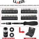 LLNEDL 3/8" Drive Impact Socket Set 95Pcs, Spark Plug Socket (5/8", 13/16"), 6 Point Metric & SAE from 5/16"- 3/4", 8-22mm, CR-V Deep & Shallow Kit with Quick Release Ratchet (72-Tooth) for Home & DIY