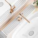 Dayacoco Faucet Mat for Kitchen Sink,Super Absorbent Diatomite faucet mat, Quick Drying Stone Sink Tray, Faucet Splash Guard for Kitchen,Bathroom Counter (White, 23.6 x 3.9inch)