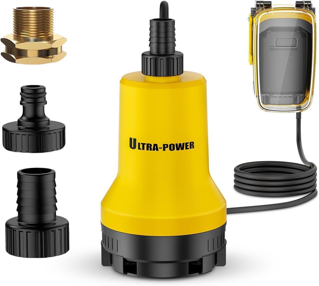 Cordless Submersible Water Transfer Pump, Compatible with Dewalt 20V Max Battery Pack, 17 GPM Sump Pump, Ideal for Pool, Spa, Hot Tub, Garden, Tool Only-Battery & Charger not included