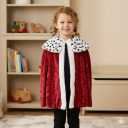 King Robe Halloween Costume Medieval Prince King Costume Cape (Wine Red, Medium)