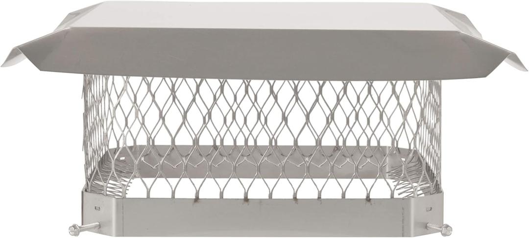 Shelter 13" x 13" Single Flue Bolt-On Chimney Cap, Fully Assembled, Stainless Steel