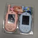 Video Walkie Talkies for Kids, 2 Pack Kids Walkie Talkies Rechargeable, Voice Changer & Sticker Effect,Long Range Toys for Family Games, Outdoor Camping, Gifts for Boys and Girls Ages 3-12 (BLue+Pink)