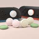 PlayVital Thumb Grips for Nintendo Switch 2, 8-Pack Silicone Joystick Caps for Joycon 2, Cute Accessories Comfort Thumbstick Grip Covers - White & Antique Yellow & Pink & Matcha Green