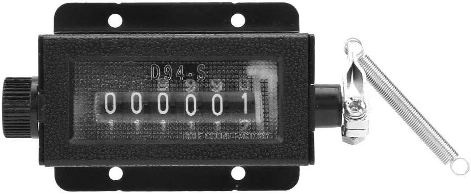 6 Digits Manual Tally Counter D94-S 0-999999 Resettable Mechanical Pulling Stroke Counter Number Lap Counter Clicker for Puncher Printer