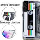 FAteam Case for Galaxy S21 Plus 5G Shockproof Scratchproof with TPU Soft Bumper Retro Cassette Tape Case Compatible with Samsung Galaxy S21+ 5G