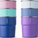 VINUR Kids Stainless Steel Cups-8 oz Stackable Tumbler Metal Drinking Glasses for Travel, Camping, Outdoors, 6 Pack