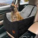 Dog Car Seat for Small/Medium Dogs, Memory Foam Dog Booster Seat, Travel Safety Per Car Seat with Washable Removable Cover, Storage Pockets, up to 35 lbs(BlackGray)