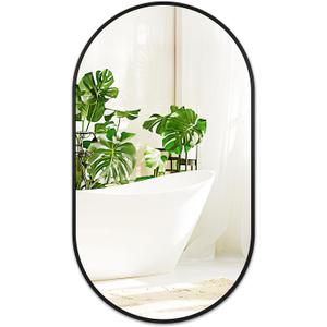 Fabuday Black Oval Bathroom Mirror for Over Sink - 20x36 Wall Mounted Oval Vanity Mirrors with Matte Metal Frame for Bedroom, Living Room, Dresser, Hallway, Entryway Decor, Horizontally/Vertically