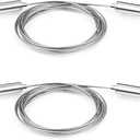 Adjustable Picture Hanging Wire 2PCS Mirror Frame Kit 2m x1.5mm Heavy Duty Stainless Steel Rope for Mirror Hanging Hardware,Light Lamp,Billboards,Basket Flowerpot Hold Up to 20kg