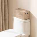 YANGQIHOME Toilet Paper Basket, Rattan Toilet Tank Basket for Bathroom, Wicker Baskets with Lid for Storage, Whitewash