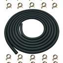 YAMAKATO 10 Feet 1/4 Inch ID Fuel Line Hose for Kawasaki Kohler Briggs & Stratton Small Gas Diesel Powersports Engines and Generators w/ 20 Clamp Rubber Black