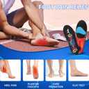 2 x Heavy Duty Support - Over 220 Lbs of Plantar Fasciitis Arch Support Insoles with Airbag Springs for High Shock Absorption Suitable for Men's and Women's Work Boot Insoles (Gray, S)