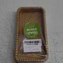 Small Rattan Serving Tray, Woven Rectangle Traykey Bowl for entryway, Natural Wicker Trays Key Bowl Decorative Baskets for Coffee Table, Kitchen, Bathroom