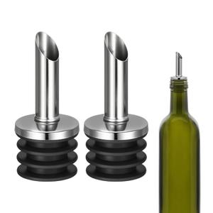 6Pcs Stainless Steel Bottle Pourers, Olive Oil Spout, Wine Pourers Liquor Pour Spouts for Pours Liquid, Olive Oil, Wine, Vinegar, Most Liquor Bottles (6, Black)