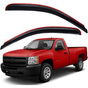 Lightronic Extra Durable in-Channel Auto Vent Window Visor, Fits 2007-2013 Chevrolet Silverado & GMC Sierra 1500, 2007-2014 Silverado/Sierra 2500 HD & 3500 HD, Regular/Extended/Crew Cab, Smoke, 2-Pcs