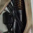 110-240V Travel Brush Hair Dryer, Small Hair Straightener Brush with European Plug Adapter for International Travel, 4 in 1 Hot Air Styler & Dryer for Drying Straightening Curling Volumizing (50 mm, Black)